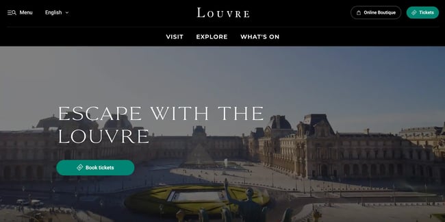 artistic web design: the louvre