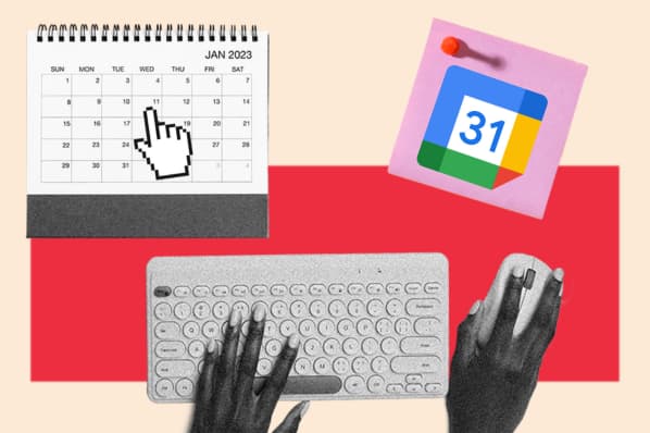 A person uses Google Sheets to create a calendar 
