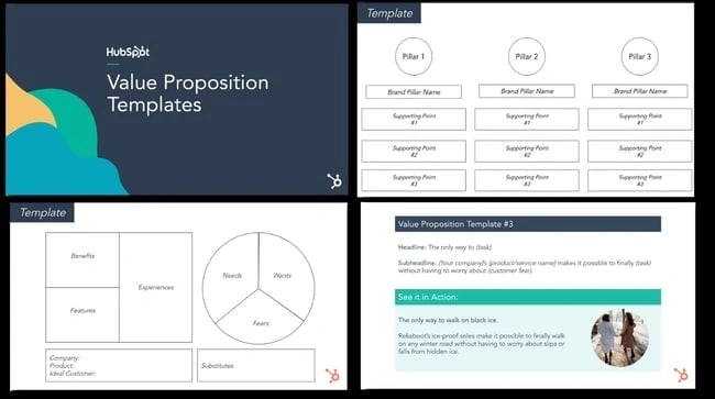 HubSpot value proposition templates